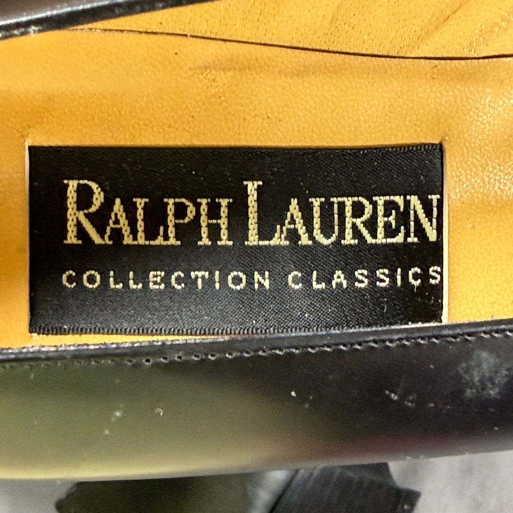 Ralph Lauren Collection Classics Black Leather Square Toe Block Heel Pumps 7.5 B - Picture 6 of 7